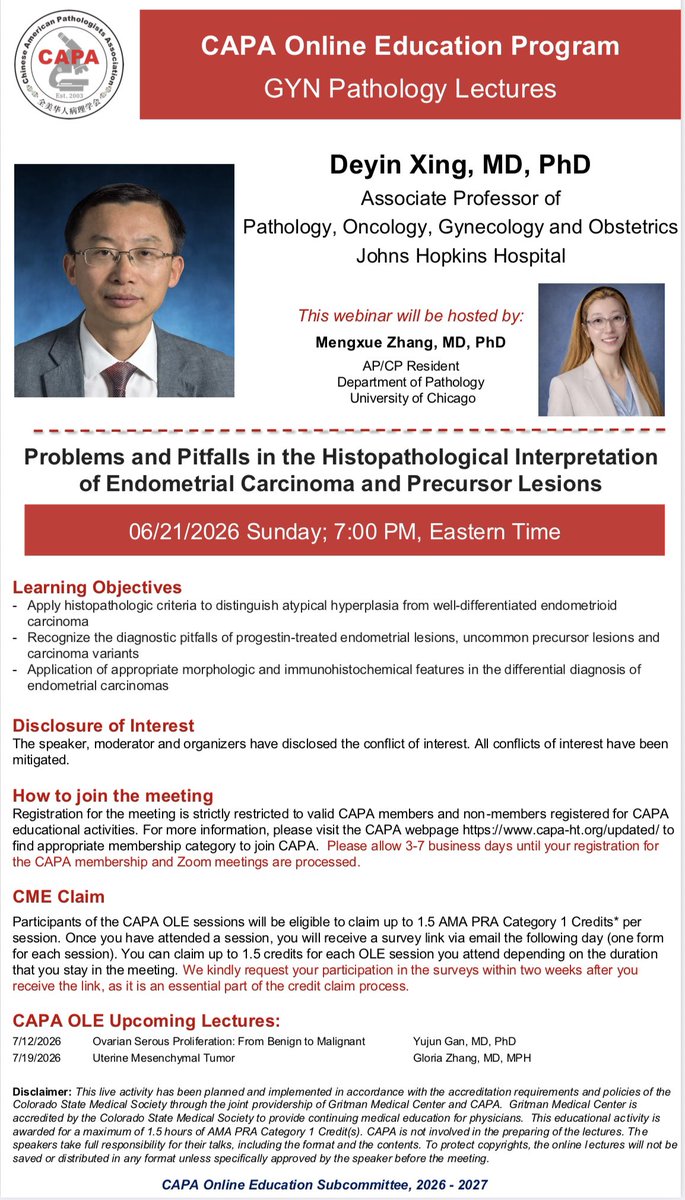 Chinese American Pathologists Association tweet media