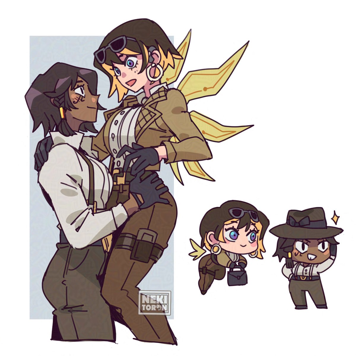 nekitoototo's tweet photo. The detectives are already here 🕵️‍♀️🔍
#pharmercy #pharah #mercy #overwatchfanart #overwatch https://t.co/vCkFX73BjO