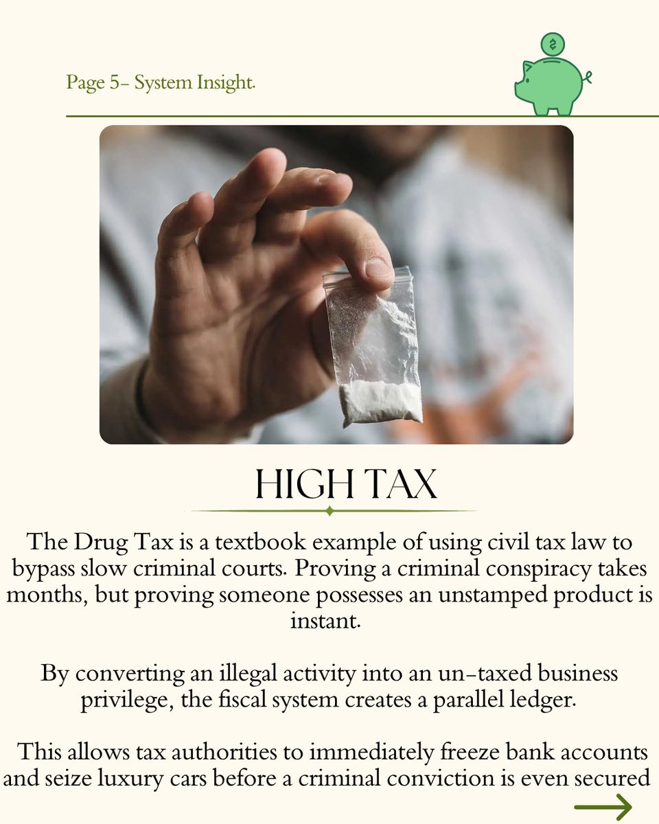 FlywheelEconomy's tweet photo. These decisions might not be common, but they say a lot about how systems prioritise, allocate, and adapt.

The drugs remained illegal. The taxes were still due.

What's stranger ? taxing illegal activity, or leaving it completely outside the tax system? https://t.co/bG9BxFxtia