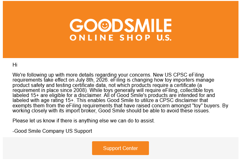 kvetanuki's tweet photo. update : no problems with goodsmile purchases. as expected that larger companies will not have issues https://t.co/N0ZJAsOtu9