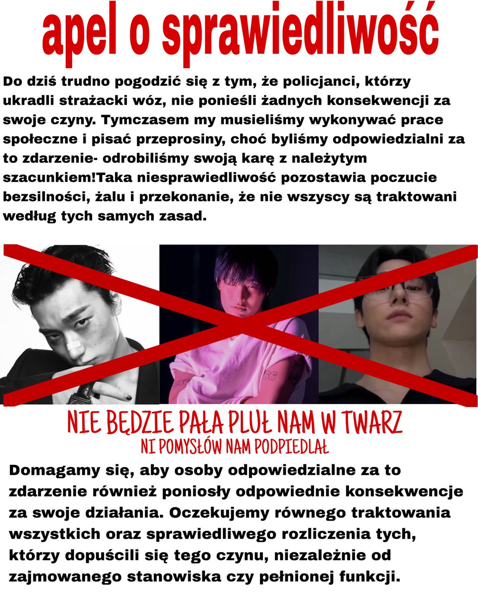 vvyyuua's tweet photo. ‼️‼️RÓWNOŚĆ WOBEC PRAWA NIE MOŻE BYĆ WYBIÓRCZA‼️‼️‼️‼️

Policjanci, którzy ukradli strażacki wóz, nie ponieśli konsekwencji, podczas gdy inni już tak. Domagamy się sprawiedliwości i jednakowego traktowania wszystkich, bez względu na stanowisko czy mundur. https://t.co/SF4bMhslw7