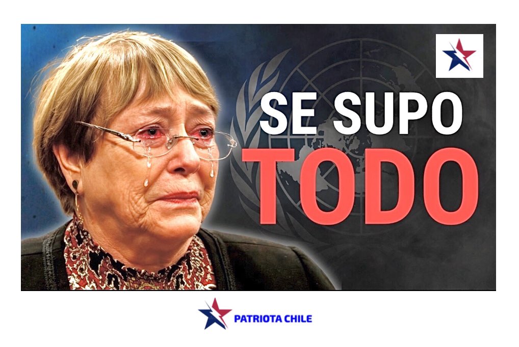 Soubirous_33's tweet photo. 🔴  URGENTE | Patriotas, BACHELET SE DERRUMBA EN LA ONU por ESCÁNDALO con RED MENORES TRAFICADOS desde HAITÍ a Chile. Hay un acuerdo de Silencio vínculado al Desgobierno del Merluzo BORIC.
https://t.co/FAiWBF9CX6  RT URGENTE https://t.co/mulIODsfFl