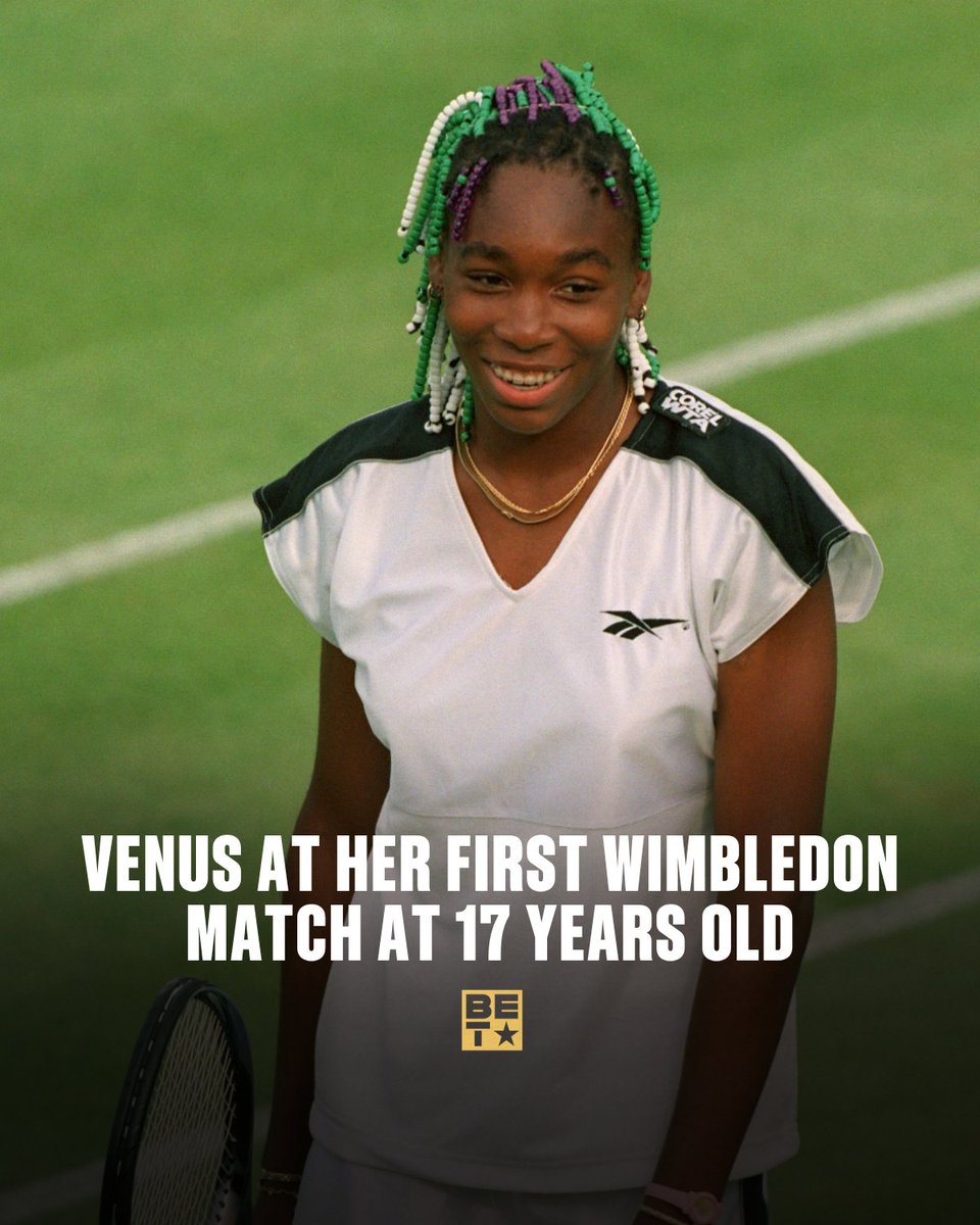 BET's tweet photo. Happy Birthday Venus Williams! 7 Grand Slam titles, equal pay pioneer, fashion designer, business mogul, AND returning to Wimbledon at 45. Some people just don't have an off switch. 👑 https://t.co/Caf11COqpN