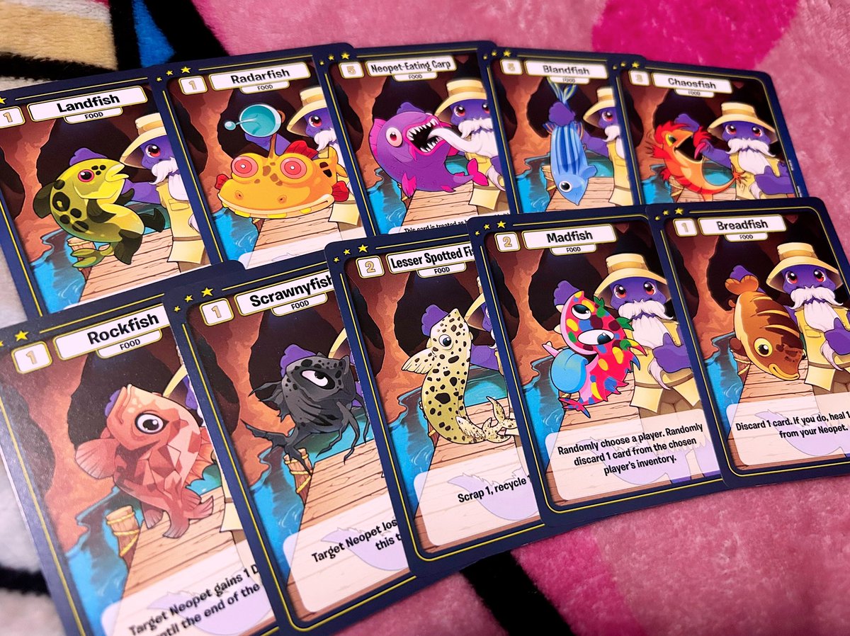 Plushunagi's tweet photo. 🎣🦈 SCREAMING. FISHING.
This won’t ever get old this is so cool. Go grab Neopets Battledome TCG Curse of Maraqua cause I got art in their bb. Fish lovers rejoice. Also my art is huge on the rule sheet!??? 😩
#neopets #neopetsbattledometcg #tcgart #curseofmaraqua https://t.co/tUYaLOcOVv