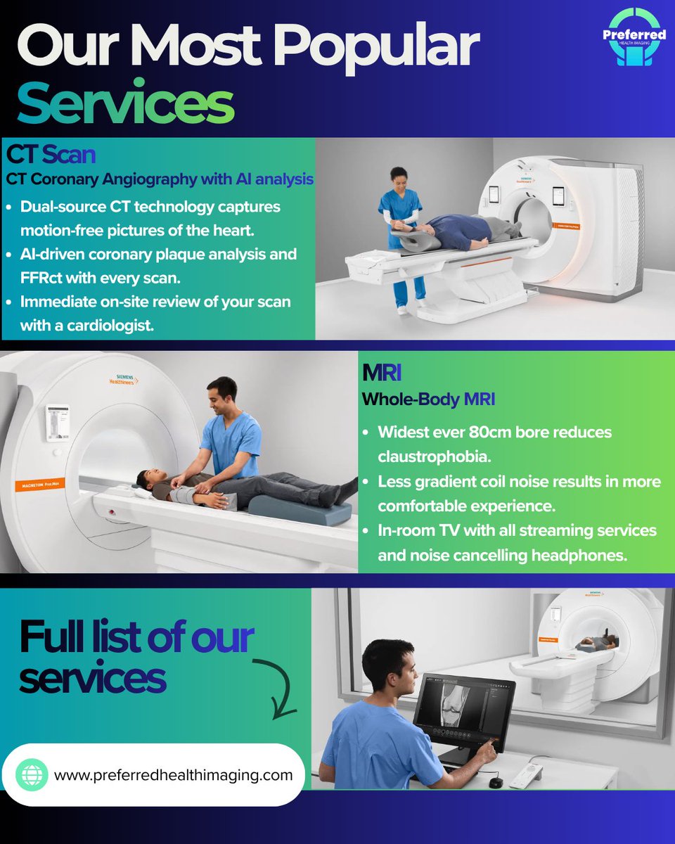 PHImaging's tweet photo. Get to know a better way to take control of your health with Preferred Health Imaging!

Book your appointment today!

#PreferredHealthImaging #HealthScreening #PreventiveHealth #EarlyDetection #FullBodyMRI #HeartHealth #WellnessJourney #MedicalImaging https://t.co/Yxa2J5f6Lx