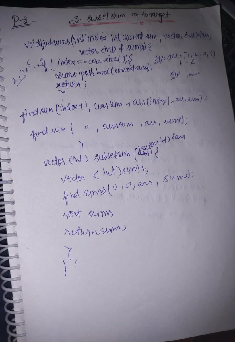 AnchalGupta009's tweet photo. 🗓️ Day 16 #SDESheetChallenge
Revised and solved the problems:
✅ Minimum Coins (Coin Change)
✅ Assign Cookies
✅ Subset Sum Equals Target
✅ Subsets II
#DSA #LeetCode #CPP #StriversSDEsheet #Greedy #Recursion #DynamicProgramming #ProblemSolving
@striver_79
@takeUforward_ https://t.co/wRbdM73SG8