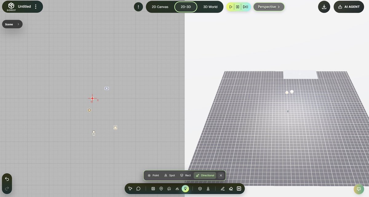 Gorest_AI's tweet photo. We’ve kept adding more features to make 3D creation as intuitive and accessible as possible. Things like lighting, materials, water, and other rendering effects can now be easily sketched out in your draft and generated in real time. https://t.co/7kG15hoxuu