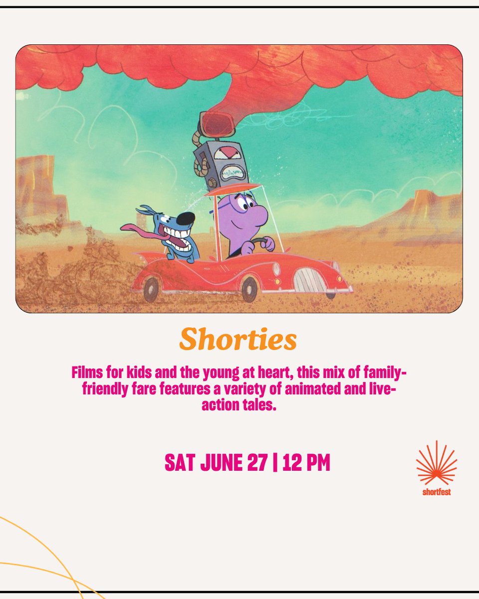 PSFilmFest's tweet photo. 🎉🎬 Bring the whole family to Shorties at #ShortFest!

Filled with laughter, adventure, imagination, and heart, this family-friendly program features short films for audiences of all ages. 🍿✨ https://t.co/JdG4WUm5bN