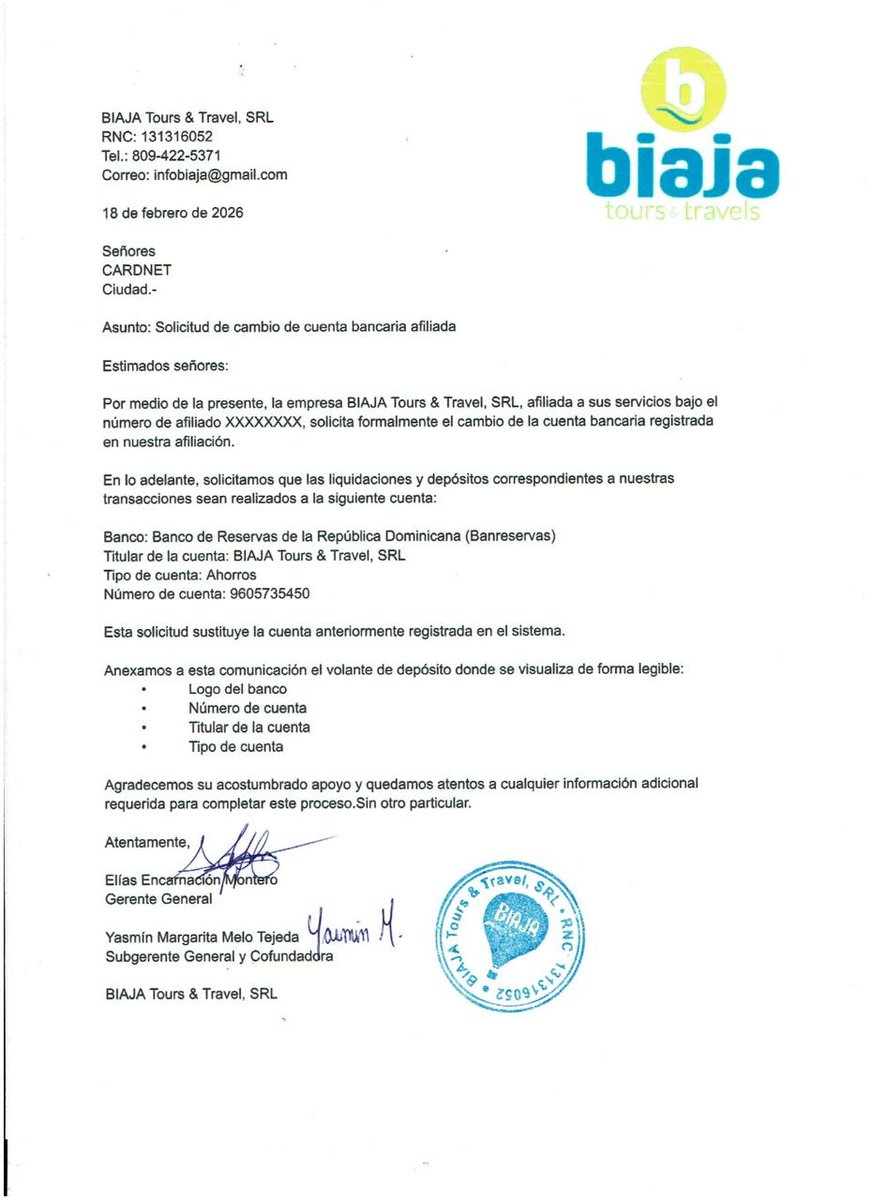 BIAJATours's tweet photo. Denuncia pública a @CarnetRD. Por un error interno de su plataforma y una alarmante falta de respuesta, tienen los fondos de mi empresa @BIAJATours  retenidos desde el 10 de junio. Abro hilo de la odisea y el ruleteo que sufrimos los emprendedores. https://t.co/pPjVeHKKQ8