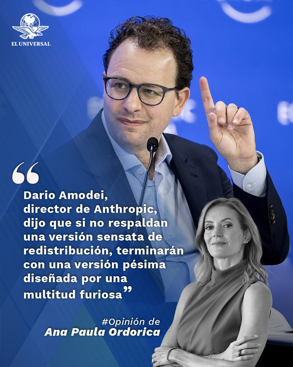 El_Universal_Mx's tweet photo. El miedo de los milmillonarios | #Opinión de @AnaPOrdorica 

"Los hombres (todos son hombres) más ricos del planeta han empezado a darse cuenta sobre los peligros de sus enormes fortunas. No están preocupados por la enorme desigualdad, pero se empiezan a dar cuenta del rechazo que ésta genera."

https://t.co/SQs2RnZ6cV