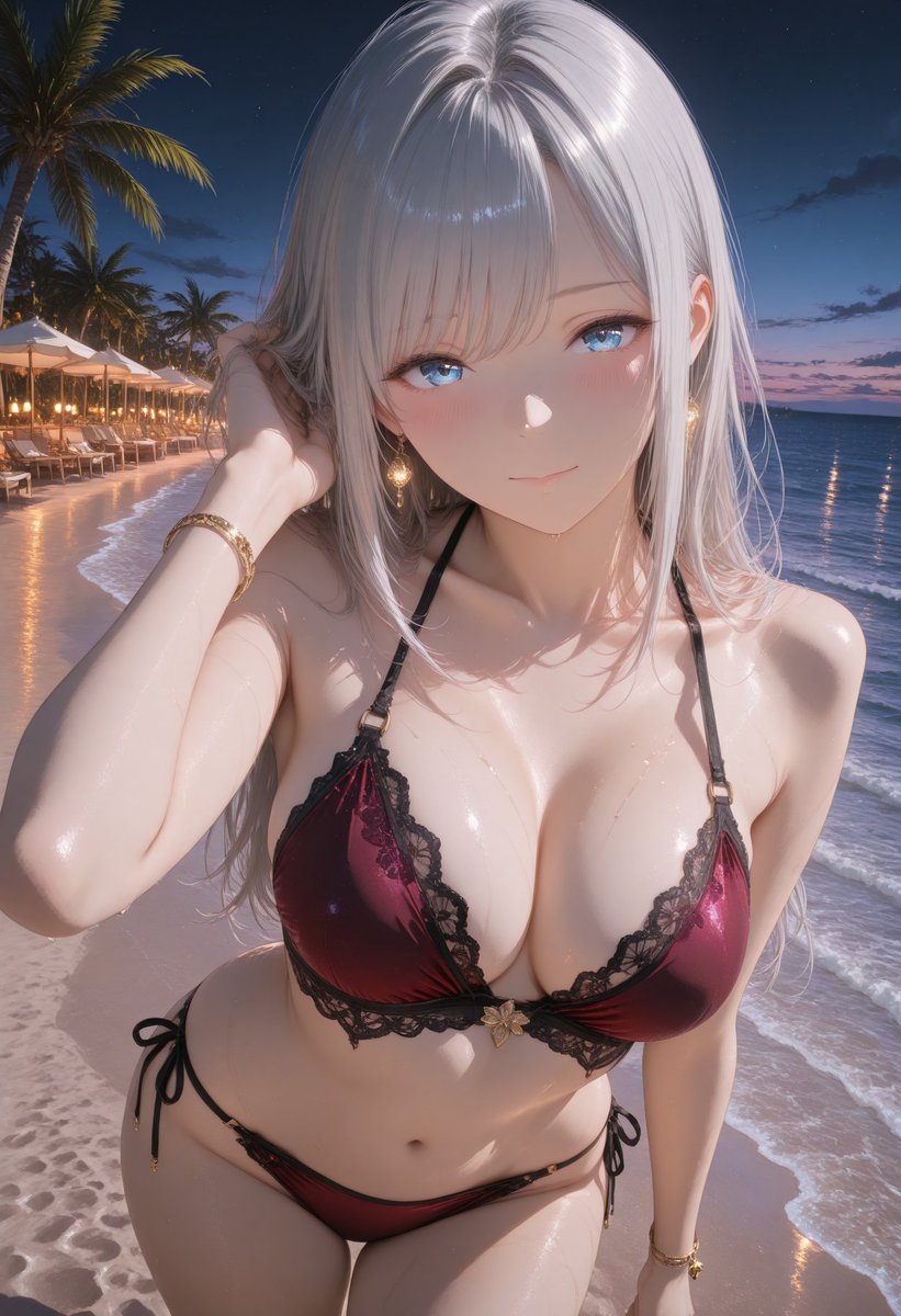 nocthelis's tweet photo. Moonlit Swim
A warm breeze, moonlit water, and a soft gaze.

#AIart #anime #silverhair #OriginalCharacter https://t.co/rkjp5pA7yY