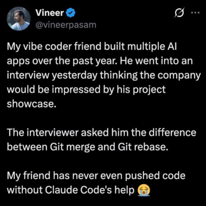 Richard_360Dev's tweet photo. AI shouldn't replace knowledge https://t.co/1cg6QBaT1e