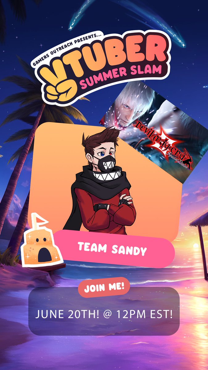 RivalEssy's tweet photo. I am happy to announce I have been invited to be part of a giant Archipelago hosted by @Bio_Roxas  for Vtuber Summer Slam!

We will be raising money for @GamersOutreach come through and hang out!

I'll be playing my favorite game Devil May Cry 3!!

#VSS2026 https://t.co/4tWti5mHBT