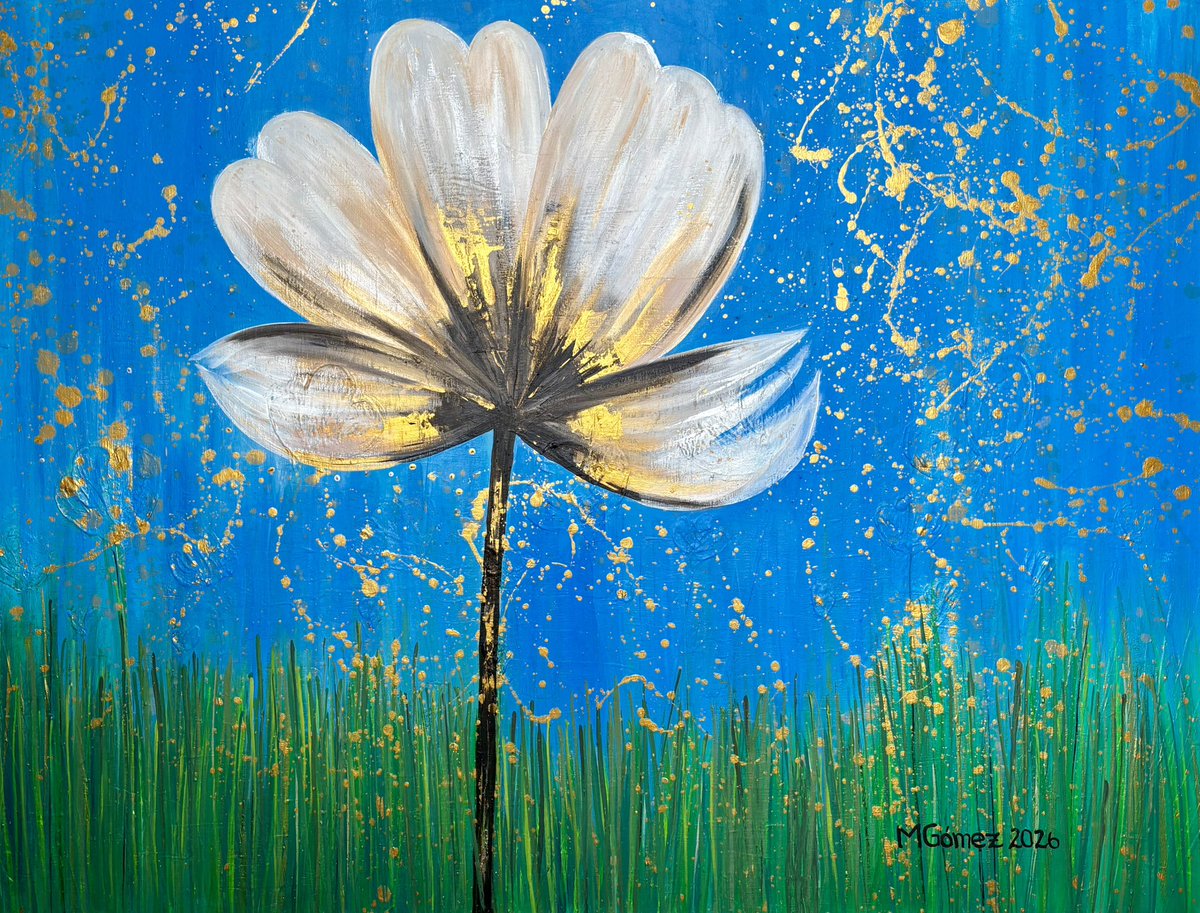 StrawberyVibes's tweet photo. ✨FLORECER EN CALMA✨

Obra original • Acrílico sobre lienzo
60 x 80 cm
Disponible

Hay flores que no nacen para pasar desapercibidas…
nacen para llenar de luz un espacio entero. 💙

“Florecer en Calma” es una pieza creada a través de múltiples técnicas, capas, texturas y salpicaduras que buscan transmitir serenidad, energía y expansión.

El azul profundo representa calma y profundidad emocional, mientras los destellos dorados simbolizan luz, esperanza y crecimiento.

Cada pincelada fue trabajada de manera intuitiva, dejando que el movimiento y la textura construyeran una obra viva, elegante y llena de presencia.

Es una pieza pensada para transformar cualquier ambiente:
un living, estudio, dormitorio o espacio creativo que necesite arte con personalidad y alma.

✨ Obra única
✨ Pintada a mano
✨ Envíos disponibles

Precio de venta:
USD $450
*Incluye moldura de enmarcado

📩 DM para adquirirla o reservarla. 📲0981285005