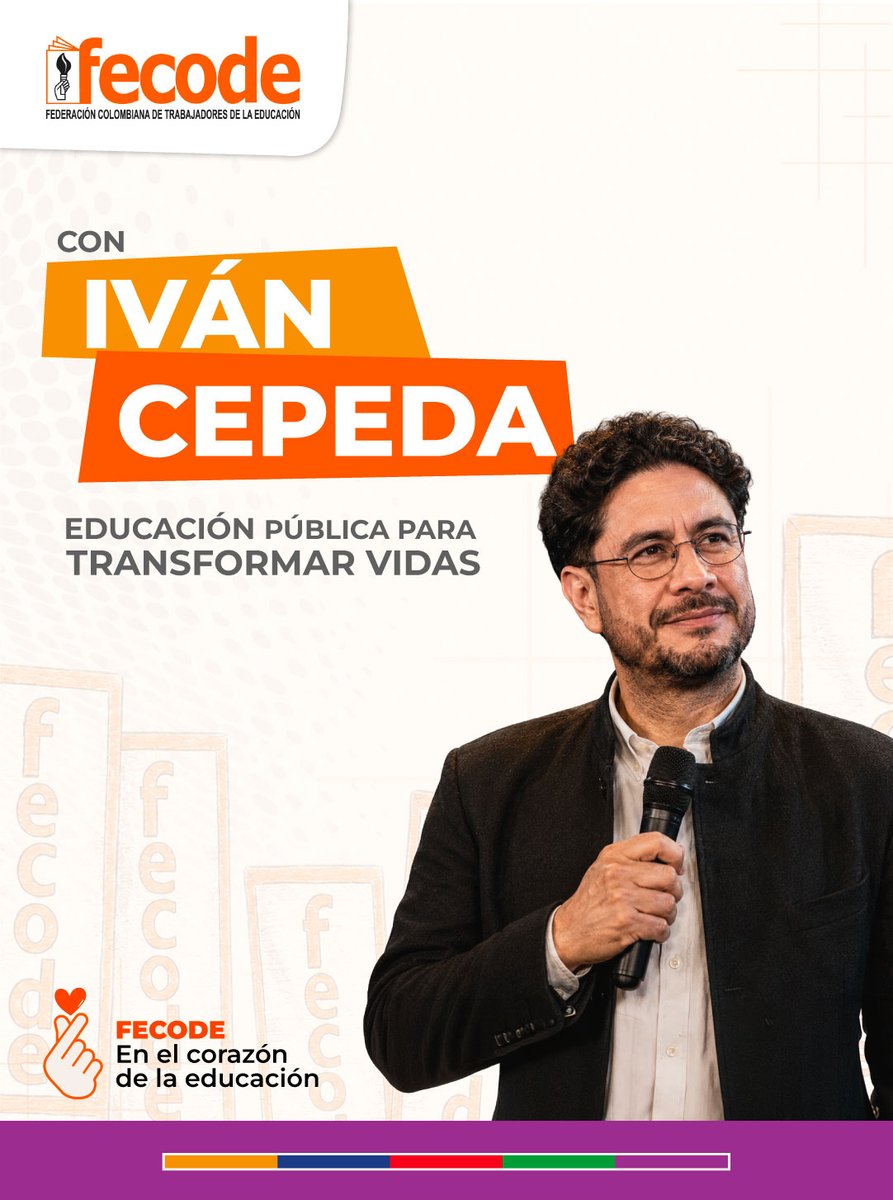 fecode's tweet photo. 📚 La educación pública transforma vidas cuando llega con calidad, permanencia y oportunidades. Iván Cepeda plantea una ruta para poner la inversión social al servicio de jóvenes, familias y territorios. #ivancepeda #aidaquilcue #educacionpublica #oportunidades #colombia https://t.co/kxvQYAcvYB