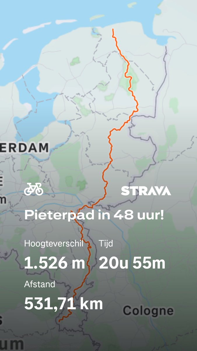 dannyvankooten's tweet photo. I don't even know. Wanted to break up the monotony, I guess. And did not have that much time without it impacting family life. 😅

- Keep moving. Better to eat on the bike while riding a slow pace than full stop, you will never make up the lost minutes. 
- Practice fueling. In theory, you only need table sugar but this gets old very fast. I had a small top tube bag in which I would dump whatever I craved. Sweets, McDonalds fries, anything. Whatever keeps you eating.
- I had a couple of €50 screw-on time trial bars for my handlebars just so you have an extra position to switch to and relax/stretch the lower back and hands.

It's mostly mental, as you can adjust the pace to match your condition. Your butt and lower back may need some training though. If you can do a 3-4 hour ride in the 2-3 weeks before the event, you will absolutely smash it!