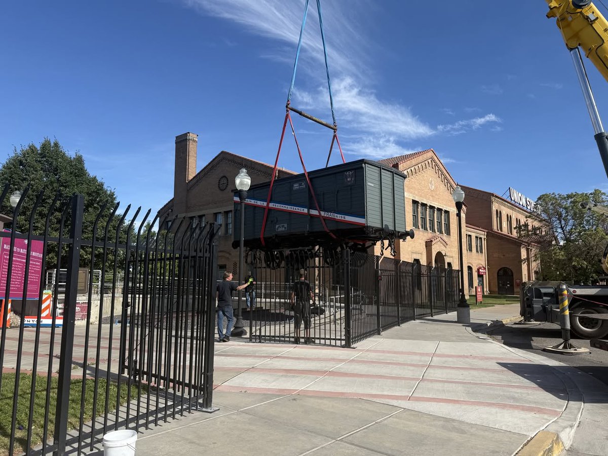 owchamber's tweet photo. The Utah Merci Car is back at Union Station after a 2-year restoration! Gifted by France in 1949 as thanks for WWII aid, you can see this piece of history right now. Join the official welcoming ceremony on July 4th!
#UtahMerciCar #UnionStation #TrainRestoration https://t.co/Ry8UUrWTHJ