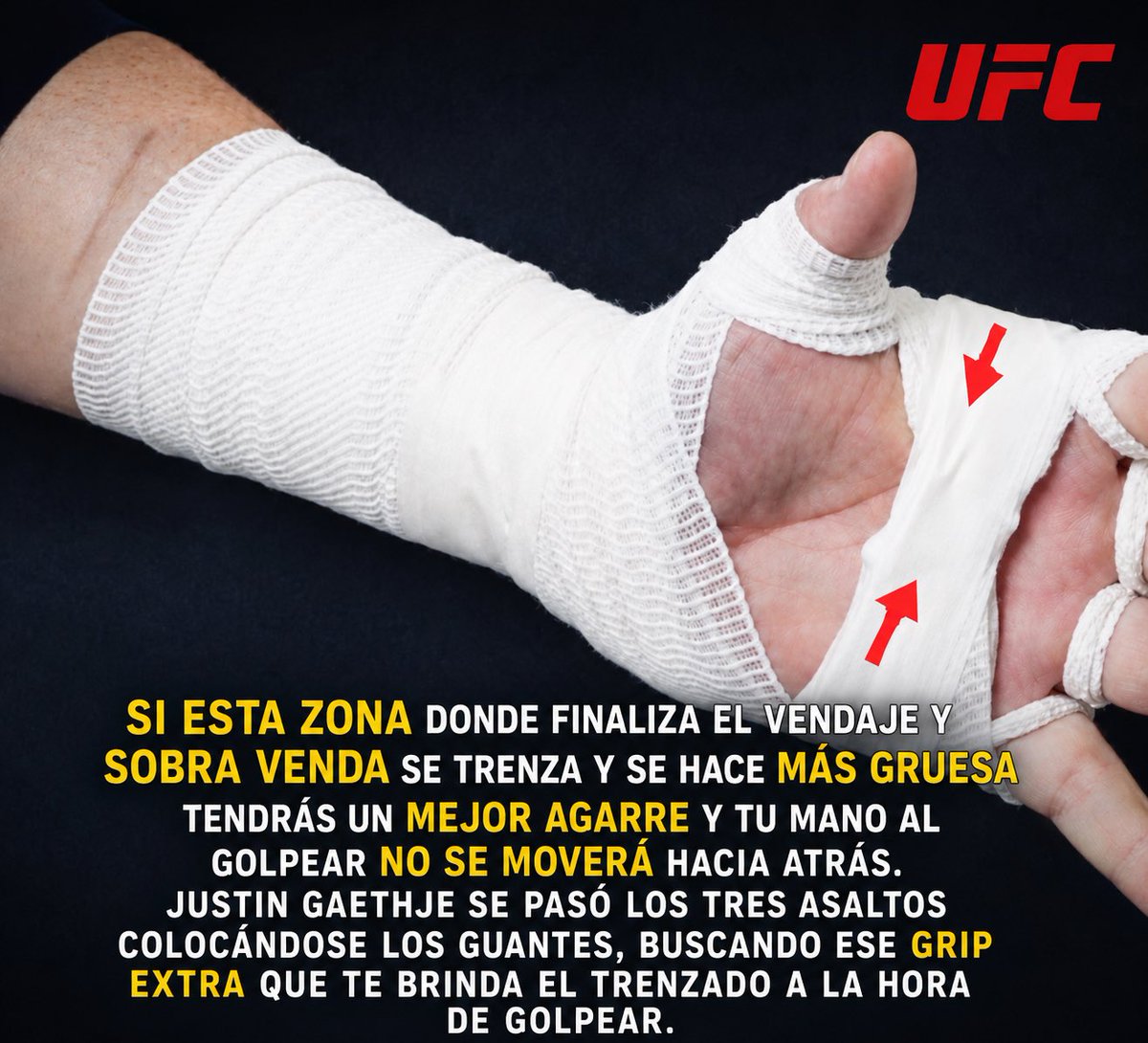 Arthur_Blinders's tweet photo. @JULIETA64383683 Esta es la artimaña que utilizo justin para tener un puño más compacto, el daño era demasiado para el segundo asalto y la razón es este tipo de vendaje ilegal en boxeo, no sé si la UFC lo permite pero si es así y está permitido sus luchadores podrían sufrir lesiones graves. https://t.co/OqFyilBBec