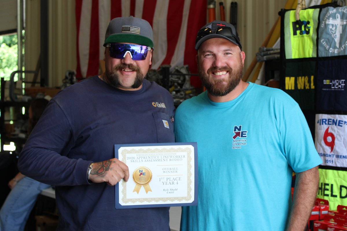 NEPPA_Littleton's tweet photo. 🏆 Congratulations to today's Apprentice #LineworkerRodeo winners!

⚡ Year 1
🥇 Nikolas Ferguson (Concord)
🥈 Kyle Amato (Shrewsbury)
🥉 Chad Relinski (Ipswich)

⚡ Year 4
🥇 Kyle Shadd (Unitil)
🥈 Gavin Duhamel (Littleton)
🥉 Matthew Beede (Middleton)

 💪🦺 #PublicPower https://t.co/MrY6bk0sVH
