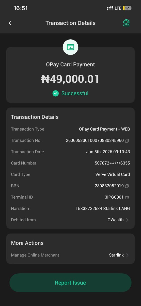 immysage's tweet photo. @Starlink Good day @Satrlink please can you help resolve a failed billing payment that went through from my card issuer but failed on your side. Please help https://t.co/cZGjVZP7xm