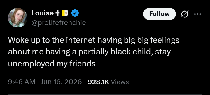 HowlingPervert's tweet photo. >My black son
>My partially black son
>My 10-20% black son 
>My mixed race son
>My Southern Italian son 
🥀 https://t.co/8KlD3AV7J3