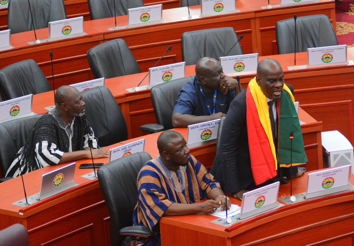 KingNegus2020's tweet photo. The Minister for Education and Member of Parliament for Tamale South, Hon. Haruna Iddrisu, today showcased his unwavering support for the Black Stars during proceedings in Parliament ahead of Ghana’s opening FIFA World Cup Group L encounter against Panama. https://t.co/NqhAfe58eH