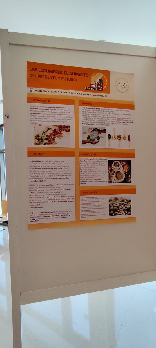 Isabelsilva_7's tweet photo. Empieza el VIII Congreso Internacional de #Calidad y #SeguridadAlimentaria #CongresoAcofesal @ACOFESAL1 @UCMccinf
Presentación de mi póster
"Las legumbres, el alimento del presente y futuro"
#EUClimatePact @ClimaticosSpain
#myworldourplanet @A4_Voces https://t.co/Hv1ccXhqZX