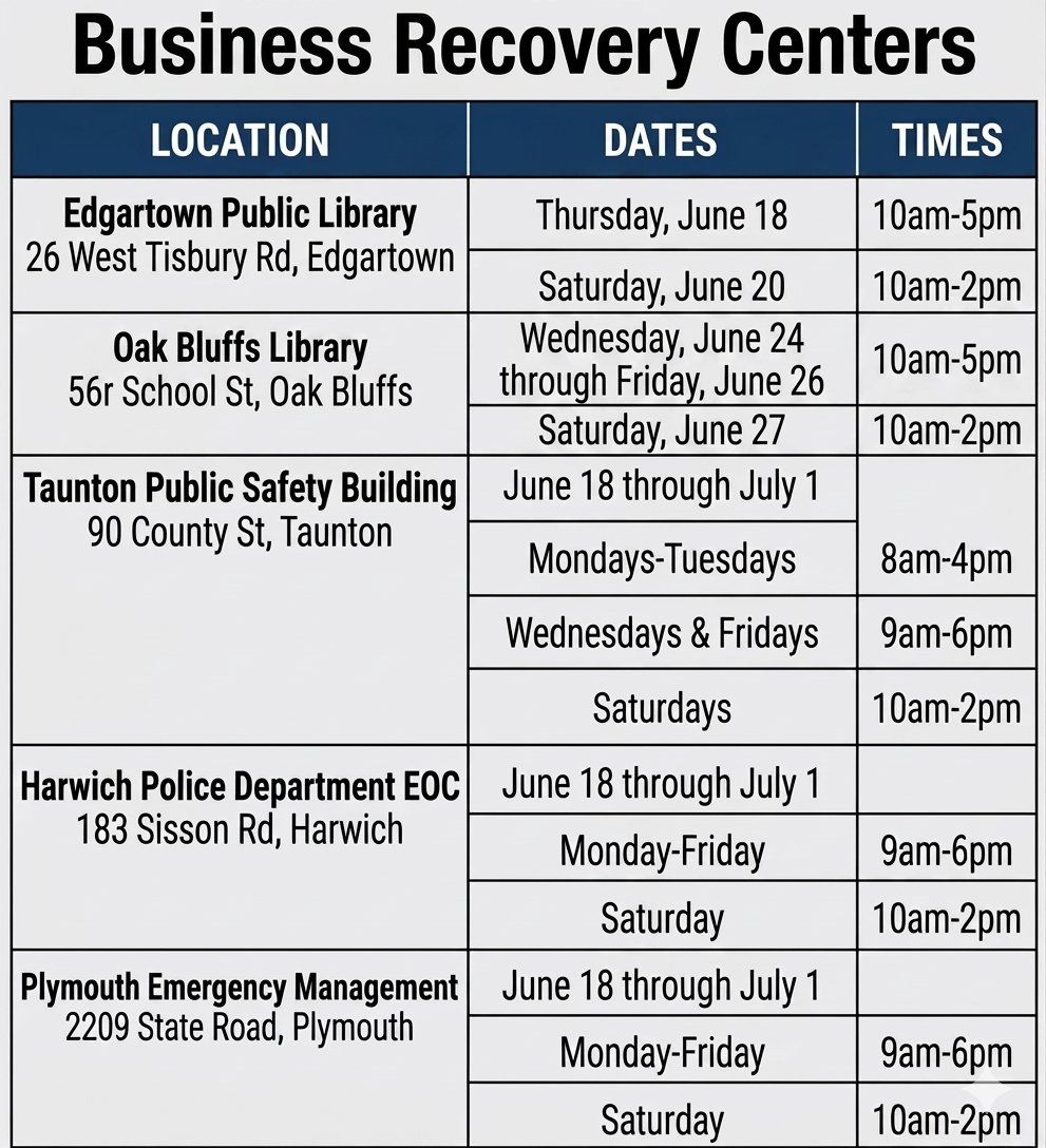 Chart of Business Recovery Centers