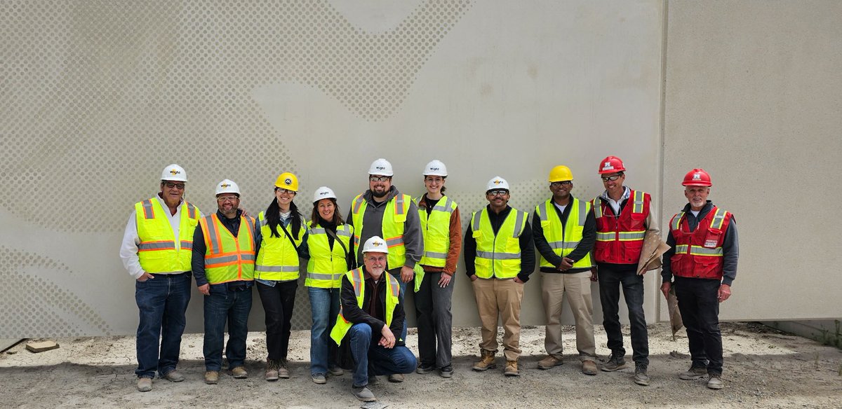 wightco's tweet photo. Wight's Team joined @MundeleinHS at Mid-States Concrete Industries to review full-scale Graphic Concrete and Formliner precast wall panel mockups. 

The first sequence of precast wall panel erection is scheduled for mid- to late June. https://t.co/ew0ePf31rI