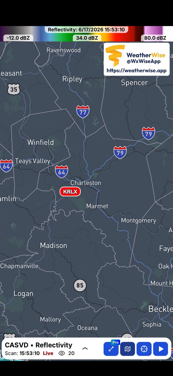 JDEverything's tweet photo. NWS Charleston, West Virginia Radar is currently down. Use NWS Wilmington, Ohio for the best radar coverage. https://t.co/hVu2di8mCJ