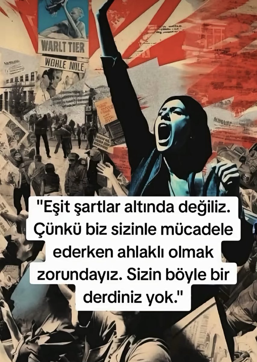 1RedRevolution's tweet photo. Eşit şartlar altında değiliz. Çünkü biz
Sizinle mücadele ederken ahlaklı olmak zorundayız. Sizin böyle bir derdiniz yok.. https://t.co/q2oXwAptxv