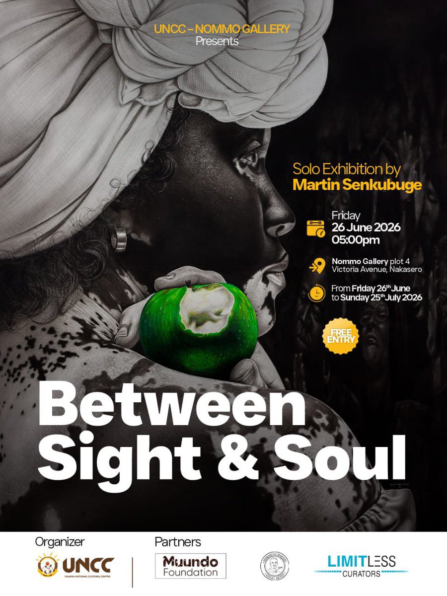 UNCC_UG's tweet photo. UNCC-NOMMO GALLERY presents a solo exhibition by Martin senkubuge, Friday 26th June 2026 from 5pm. https://t.co/5jmr6G7g9D