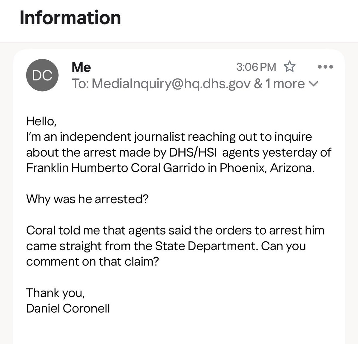 Daniel Coronell tweet media