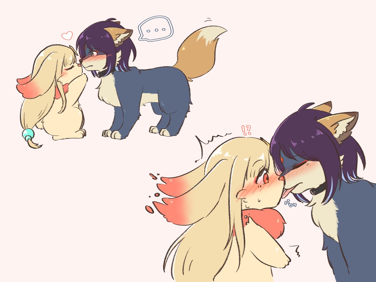 umineko_TKYM's tweet photo. かぐいろかぐ　ちゅ～(再掲)
※擬獣化 https://t.co/2SoZlHD8ck