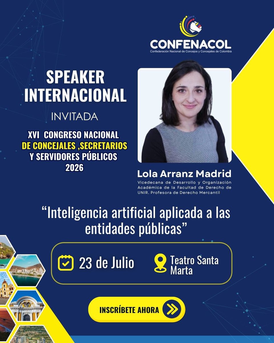 CONFENACOL's tweet photo. XVI CONGRESO DE CONCEJALES , SECRETARIOS DE CONCEJOS y SERVIDORES PUBLICOS
, los días 23 y 24 de Julio en Santa Marta  @UNIRuniversidad https://t.co/SWPzLWk64S
