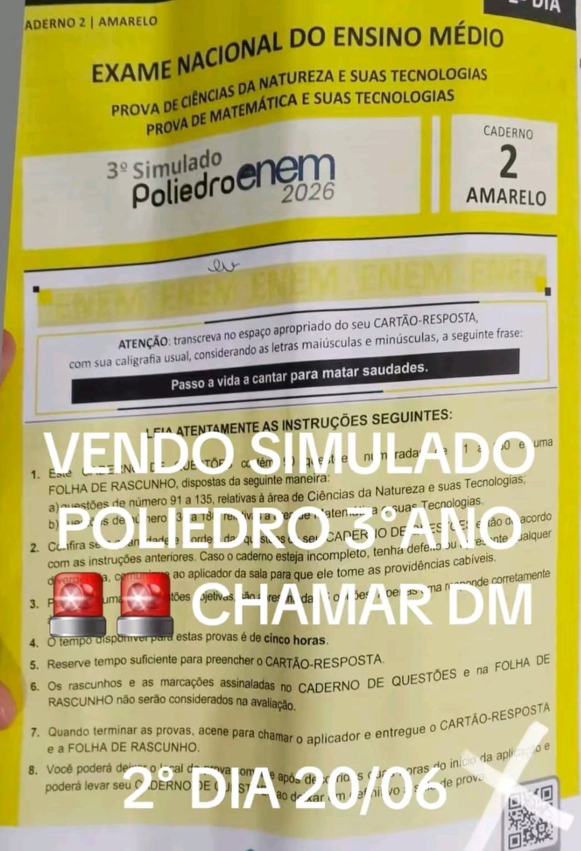 Ant00nellaMs3's tweet photo. galeraaaa VENDO 🚨 GABARITO SIMULADO POLIEDRO🚨 barato, terceiro ano dia 20/06 #gabarito #simulado #poliedro 🚨CHAMAR DM⚠️ https://t.co/7iZF7zpOpU