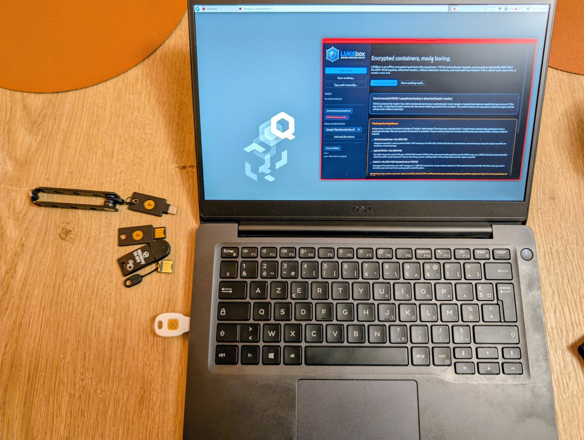 FlUxIuS's tweet photo. 🔒 LUKSbox v0.3.1 is out, and it now runs fully on @QubesOS AppVMs: no sudo, no template tweaks, no fighting the sandbox.

Compartmentalization is the security model serious people trust. Your encrypted vault should live inside it, not work around it. 🧵 https://t.co/0beWqVSGKQ