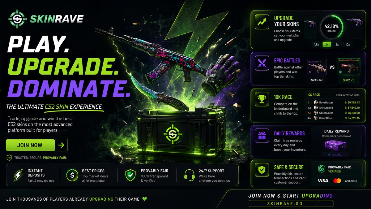 CSCL_EU's tweet photo. Looking to upgrade your inventory?๐
Our partners at Skinrave offer a fast, secure, and seamless experience for Counter-Strike players.
Check them out and see what the hype is about๐ฅ
๐ฎ CSCL x Skinrave
https://t.co/96gQstLf5A
#CS2 #CounterStrike #CSCLGG #esports https://t.co/sNVe9cN89L