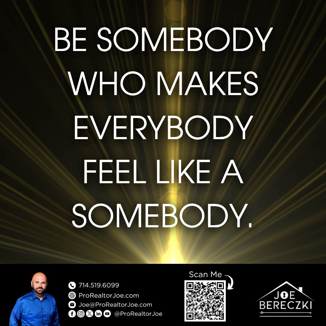 ProRealtorJoe's tweet photo. 🫶 #motivationalmonday #motivationalquote #MakeEverybodyFeelLikeASomebody #LeadWithKindness #KindnessMatters #makeadifference #ProRealtorJoe #JoeBereczki #JoetheCaliRealtor #whittier #lamirada #yorbalinda #lahabra #brea #fullerton #placentia
https://t.co/EHhn9SHxjY https://t.co/y1MvDa3m1h