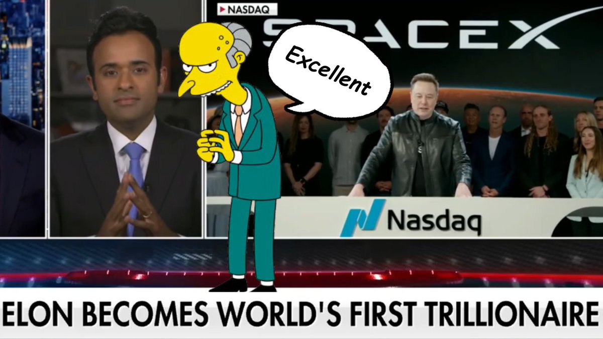innovationohio's tweet photo. #VivekRamaswamy is giving Mr. Burns as he praises #ElonMusk for becoming the world's first Trillionaire... he just doesn't get it. 🫠
https://t.co/m1BGlEenHi https://t.co/ulbfNHqjfo