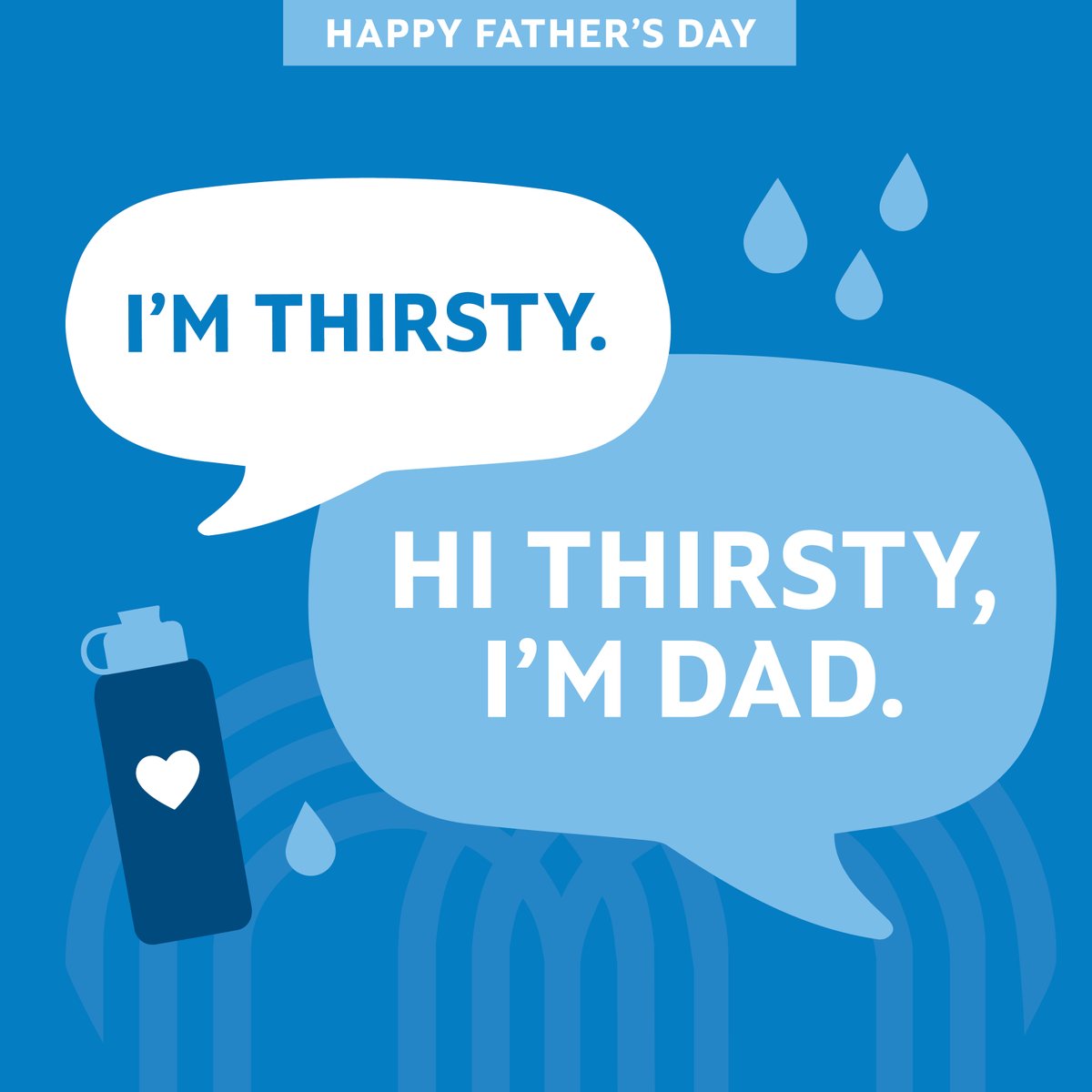 KCMOwater's tweet photo. To all the dads out there, we hope your day is overflowing with cheesy jokes, quality family time, and plenty of hydration. Stay damp, champ! ⭐️ #FathersDay https://t.co/IWJfOTHJbu