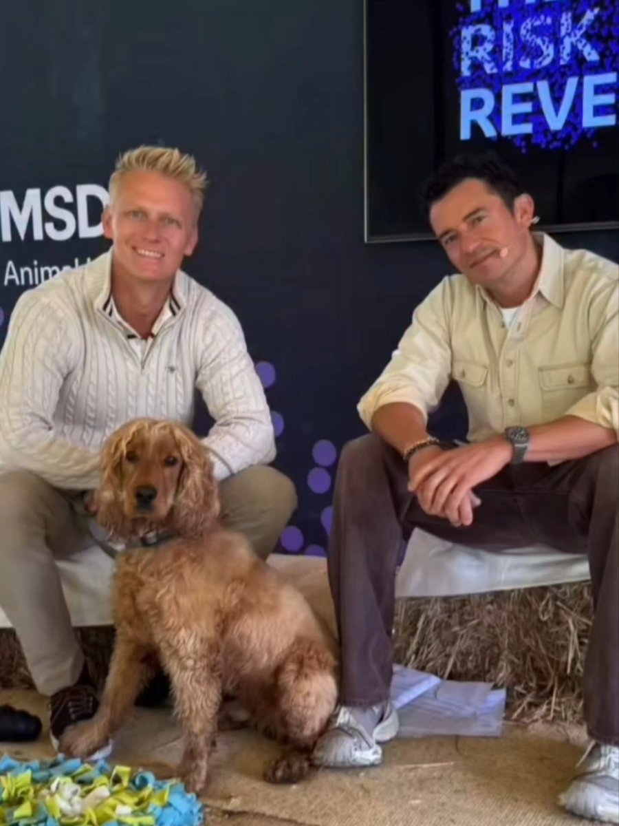 knartute's tweet photo. New IG post with photos of Orlando Bloom by @drscottym - 
"Amazing day spent with the wonderful @msd_animalhealth team hosted by Hollywood actor and proud dog dad Orlando Bloom." 
https://t.co/Qtly5o9Glc https://t.co/0a5p9bT93y