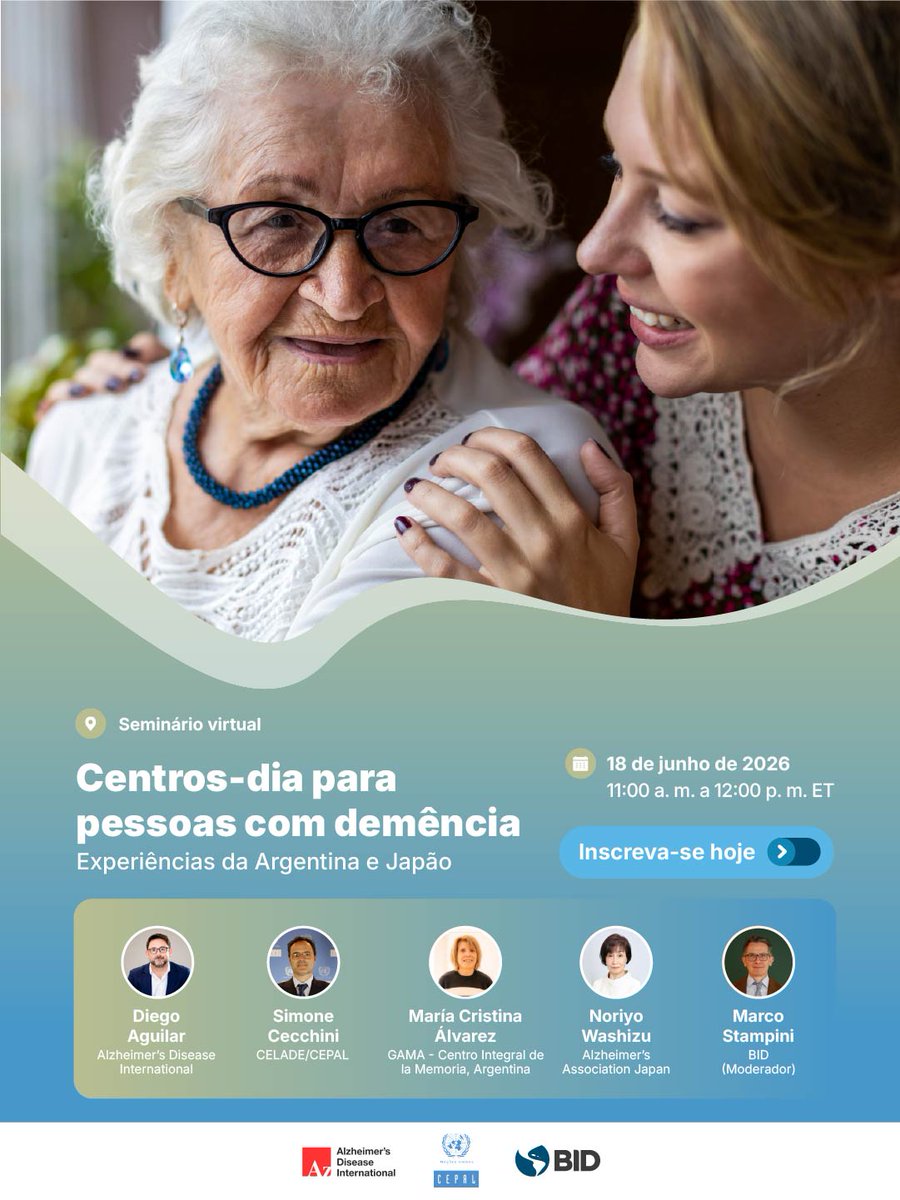 bidbr's tweet photo. Pessoas idosas que vivem com demência podem se beneficiar de cuidados especializados sem precisar se afastar de seus lares e comunidades.

Participe deste seminário virtual sobre demência e cuidados para conhecer avanços e boas práticas em centros-dia e seu papel no atendimento às pessoas idosas.

Inscreva-se agora: https://t.co/BlvJ85I8ks