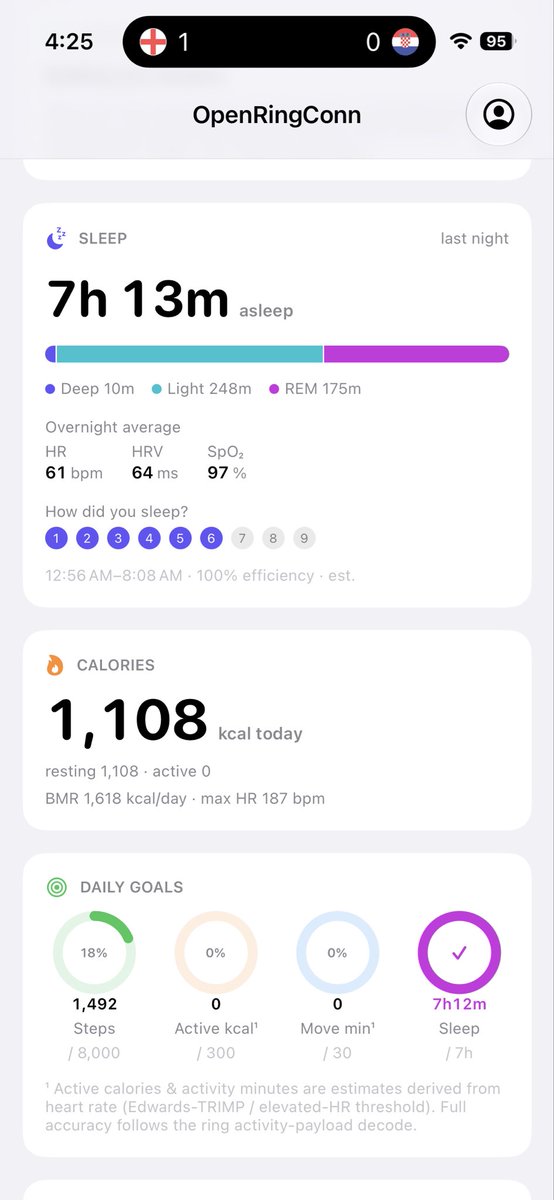 KeithBirminghan's tweet photo. Almost all of the ring’s functionality has been ported over. Fully local and it writes to Apple Health https://t.co/jVIUItsFUK