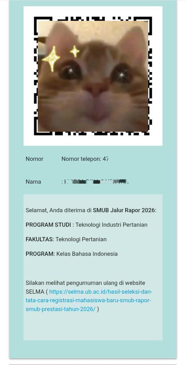 cep²⁶ 𐙚 | ALHAMDULILLAH LOLOS UB tweet media