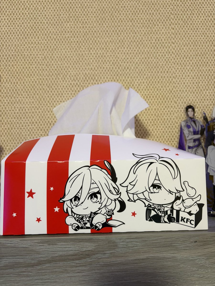 Felixtly's tweet photo. 原神KFCコラボ
ティッシュボックスにしたぜ✌️ https://t.co/rj1UwgV1Jj