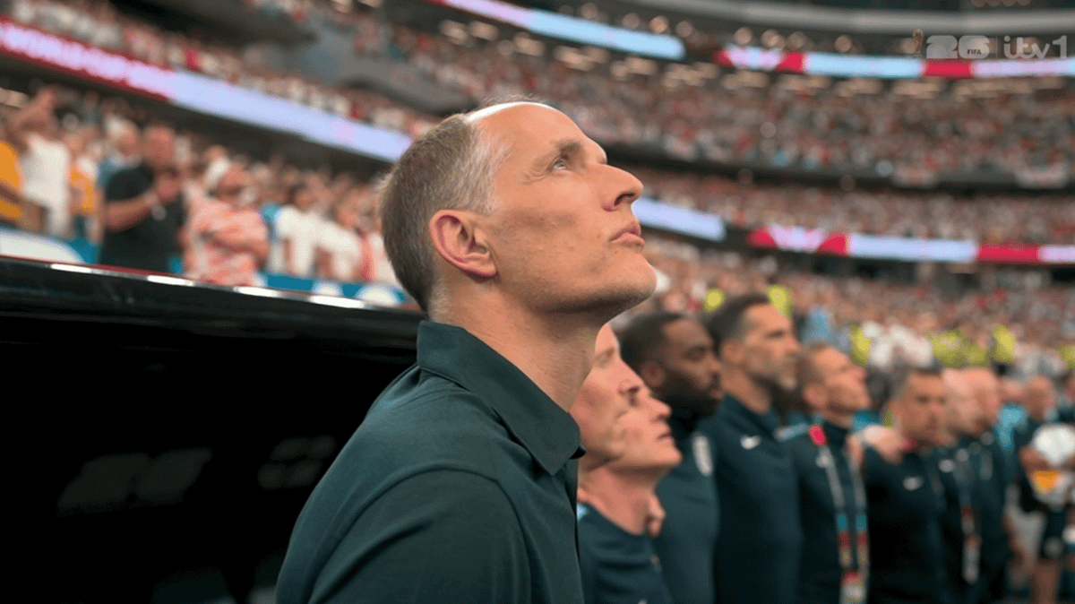 ladbible's tweet photo. Why Thomas Tuchel didn’t sing national anthem during England’s first World Cup game https://t.co/ETIUYbVcvy https://t.co/IRgFYlnbRJ