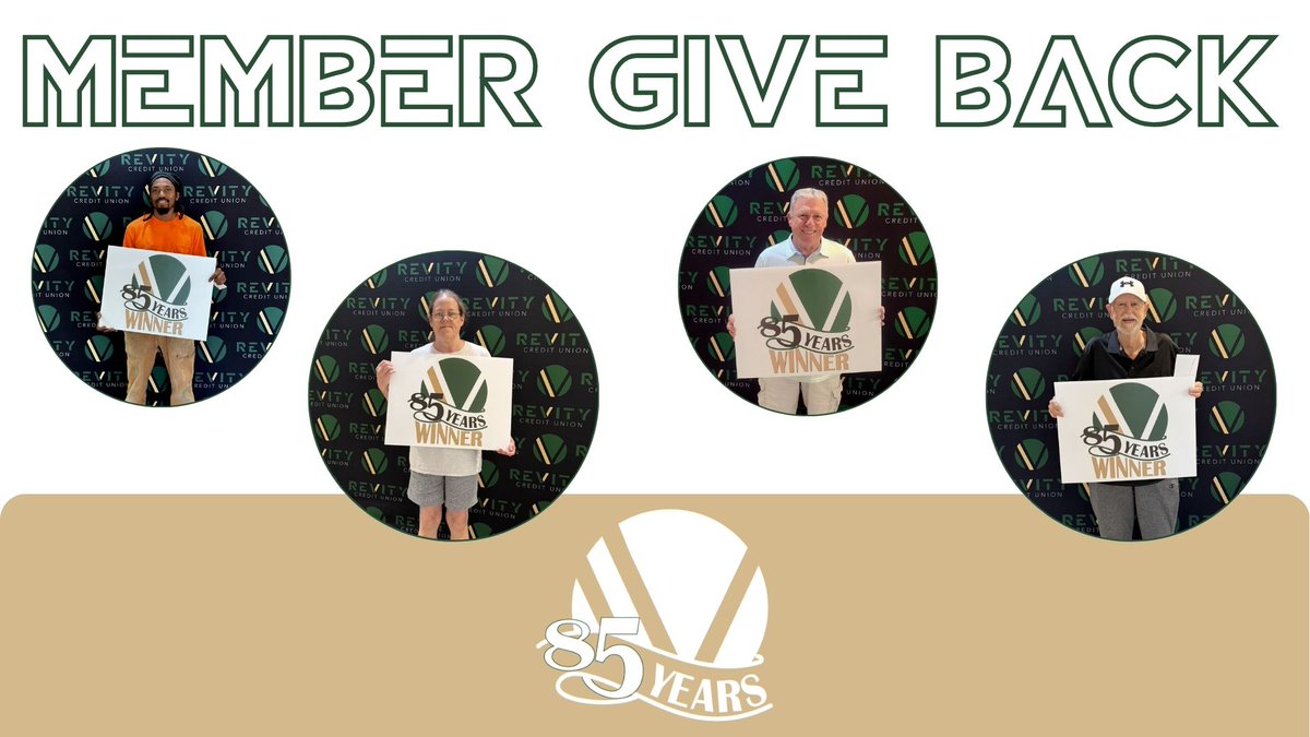 Revity_CU's tweet photo. The celebration continues! 🎉 
As part of our 85th Anniversary, we’re excited to surprise even more Revity members with special rewards through our Member Give Back. This milestone is all about you, thank you for being part of our journey. 💚 https://t.co/l4Wv126hJY