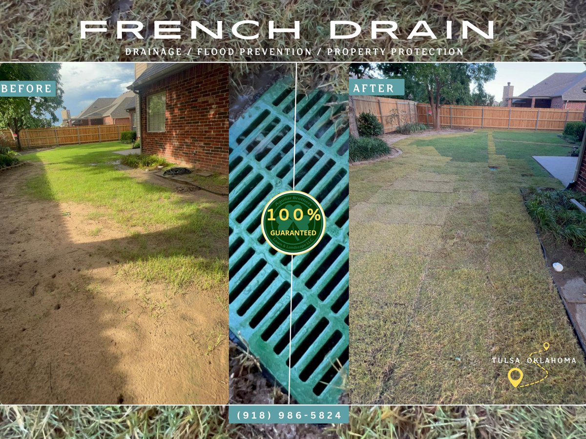 Aguilarbrothers's tweet photo. French Drain Project Successfully Completed. 

#drainage #flood #flooding #tulsa #southtulsa #usa #frenchdrain #Oklahoma https://t.co/l8yccEYUc7