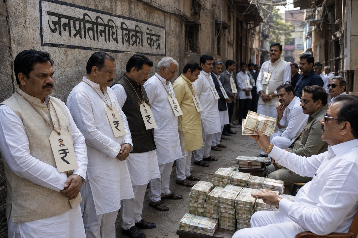 pokalemahesh's tweet photo. आज सर्व काही विकले जाते फक्त बोली लावणारा हवा....

खासदाराची किंमत १०० कोटी 
आमदाराची किंमत ५० कोटी 
नगरसेवकांची किंमत २५ कोटी 
मृत माणसाची किंमत ५ लाख 
लाडक्या बहिणींच्या मताची किंमत १५०० रुपये 

सर्व सामान्य जनतेच्या मताची किंमत ५०० रुपये

एक सामान्य मतदार म्हणून आम्ही हरलोय... https://t.co/p8iRn2Zp5s